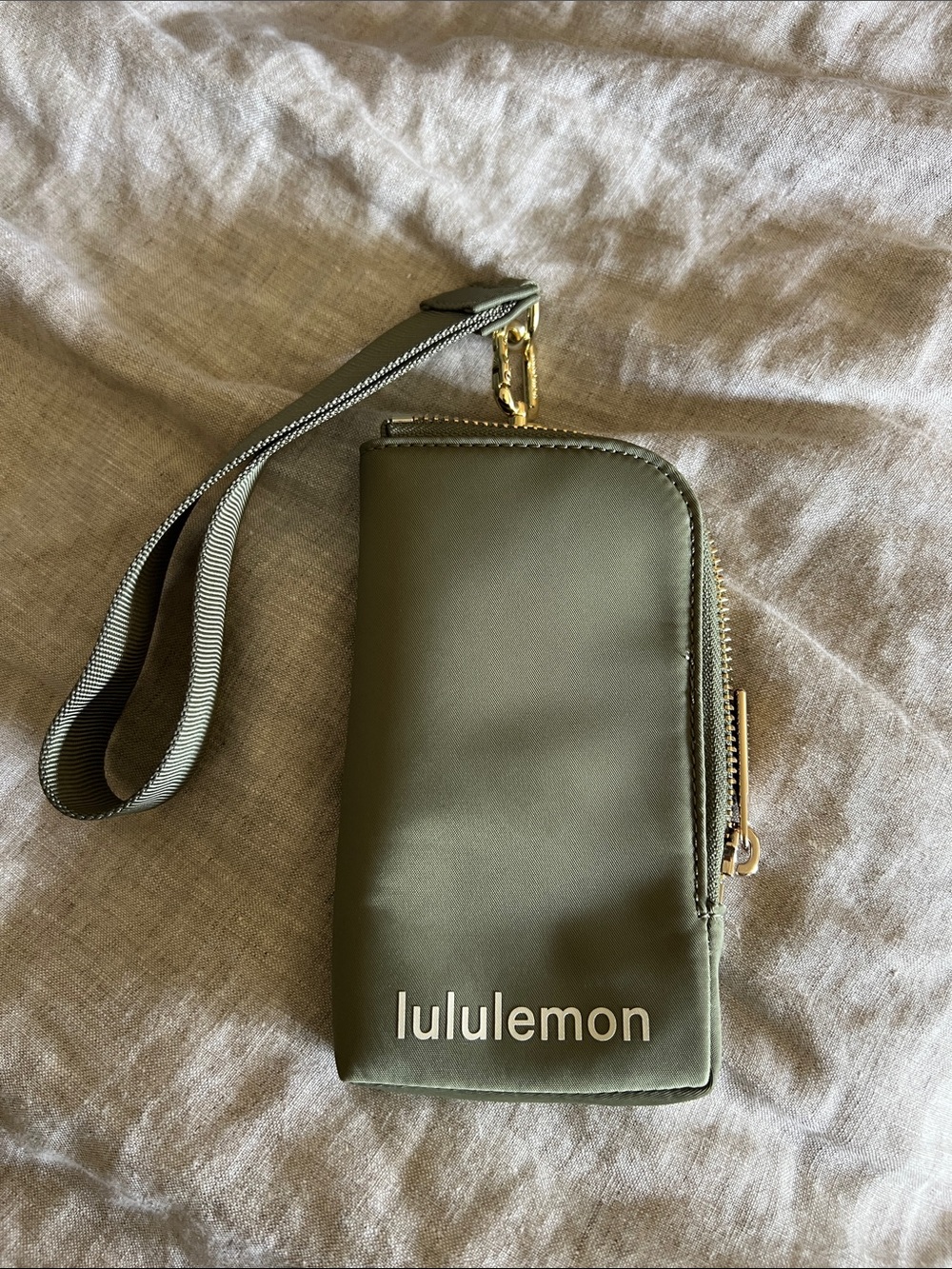 lululemon athletica Olive Green Wristlet Pouch with Strap